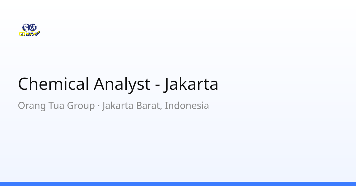 Chemical Analyst - Jakarta